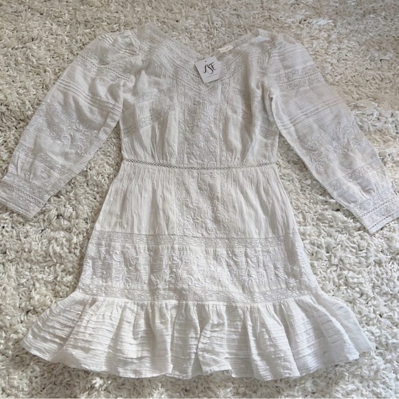 LOVESHACKFANCY Cheri Cream Eyelet Lace Dress - Picture 7 of 8